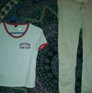 NWT Hollister 0R Jeans & H&M Divided Small Top